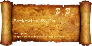 Perkovits Polla névjegykártya